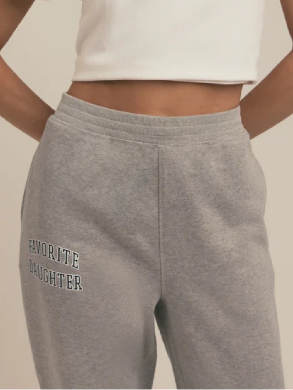 Favorite Daughter Collegiate Oversized Sweatpants Joggers Heather Grey XS NWT - Picture 3 of 9